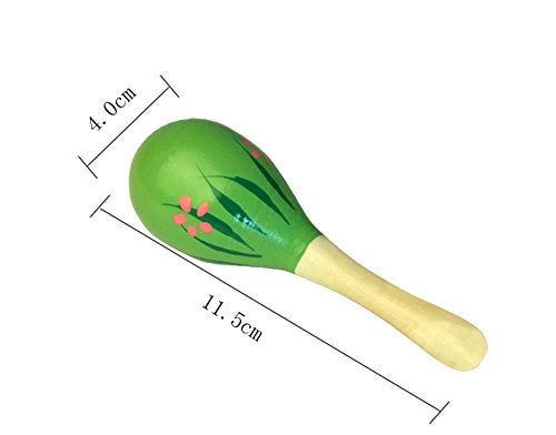 Islmlisa Mini Wooden Maracas Rattles Egg Shaker Kids Musical Party Favor Kid Baby Shaker Sand Hammer Toy (Random Color Pattern) - Image 3
